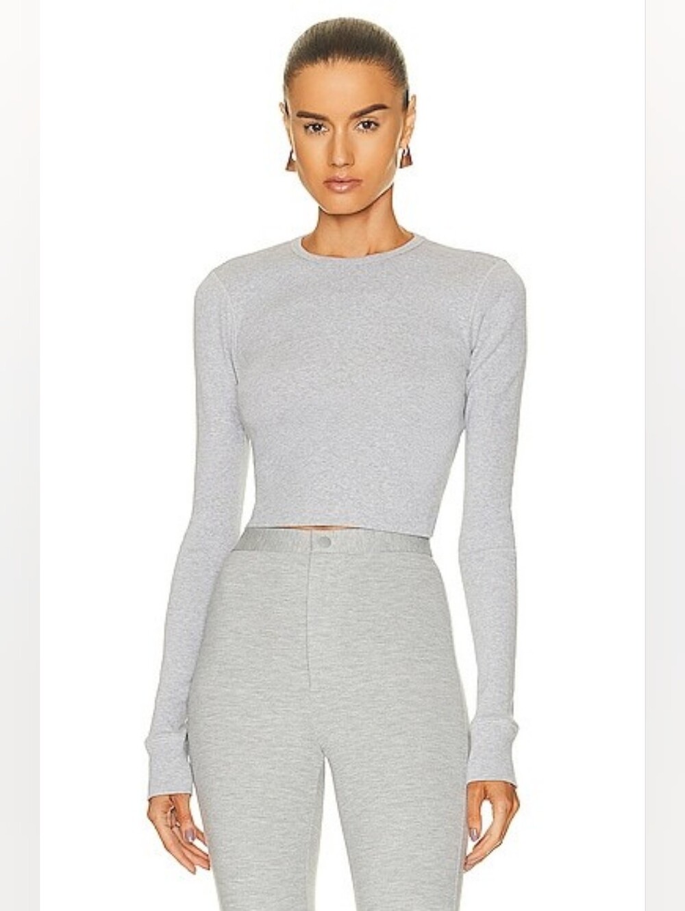 WARDROBE.NYC Gray Hailey Bieber Edition Hb Long Sleeve T-shirt In Grey Marl, XS